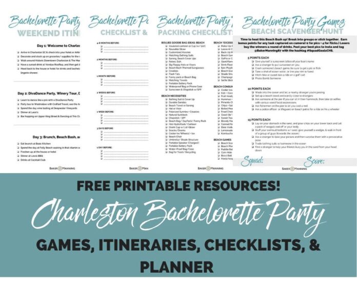 Charleston Bachelorette Party Itinerary Ideas - BakerManning.com