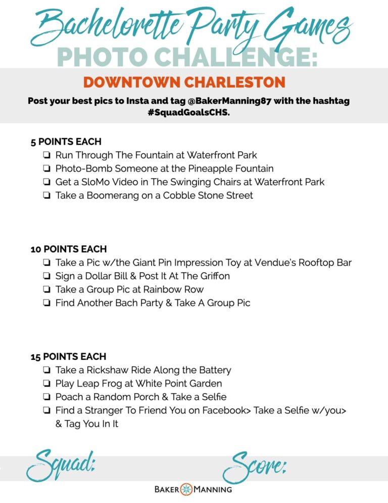 Charleston Bachelorette Party Itinerary Ideas